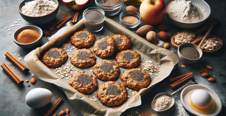 recette cookies protéinés aux graines de chia et pomme